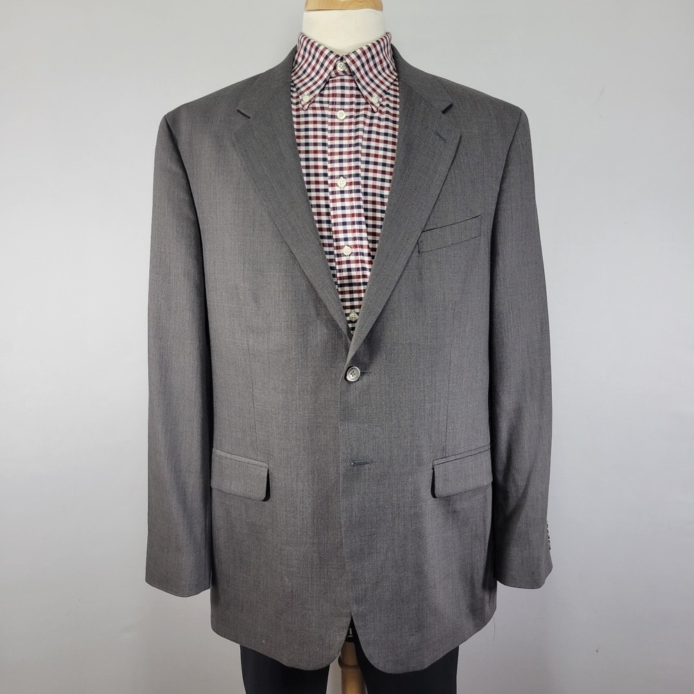 J.F Ferrar Men's Sport Coat Blazer Two Button Heather Gray Wool Size 44L